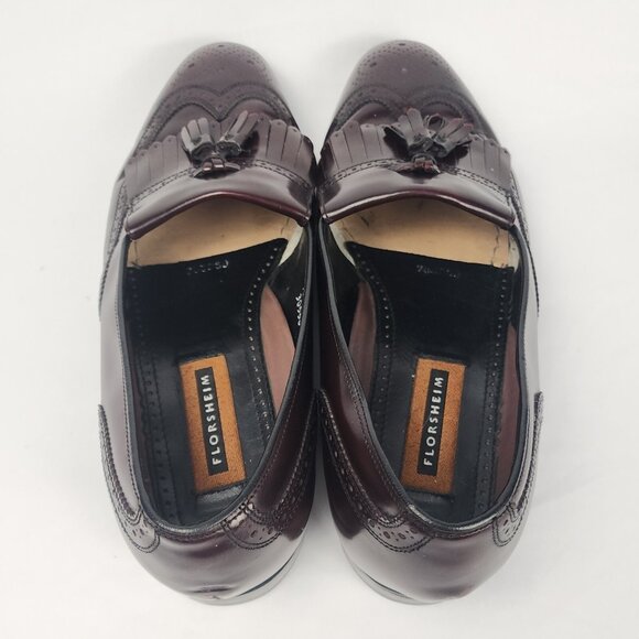 Florsheim Men\'s 10.5‎ Lexington Wingtip Dress Shoe Tassel Burgundy Leather main image 8